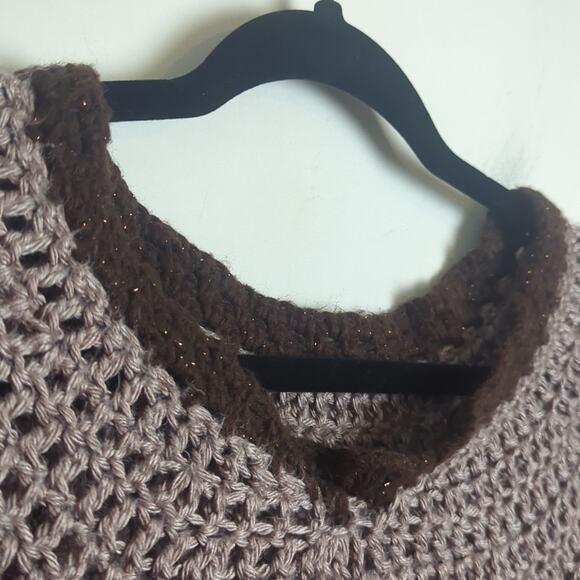 Vintage Granola Girl Goblincore Soft Open Knit Long Poncho Medium - Picture 6 of 8